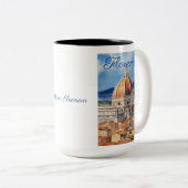 Tasse 2 Couleurs Vue de Florence | il Duomo | aquarelle | votre nom (Devant droit)