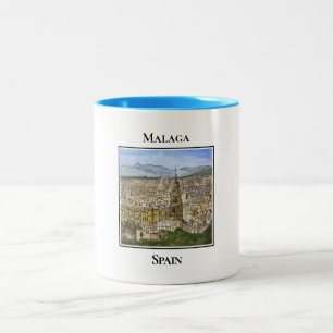 Tasse 2 Couleurs Vue de Malaga depuis l'Alcazaba, Espagne