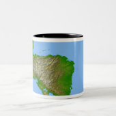 Tasse 2 Couleurs Vue topographique de l'Amérique centrale (Centre)