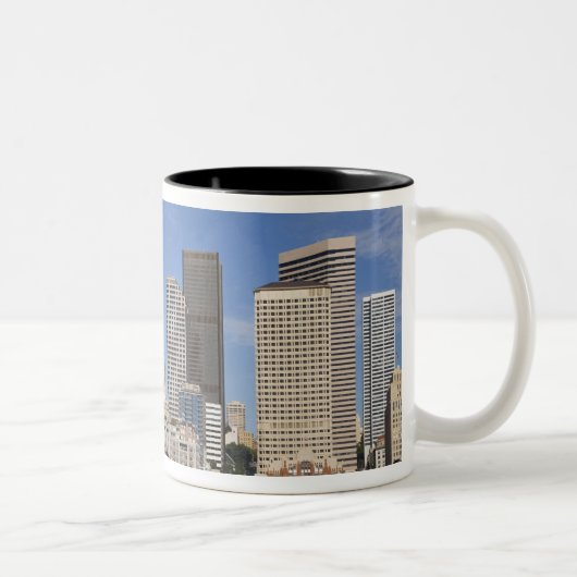 Tasse 2 Couleurs WA, Seattle, Seattle, skyline avec ferry boat (Droit)