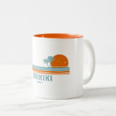 Tasse 2 Couleurs Waikiki Hawaii palmiers solaires (Devant droit)