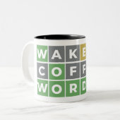 Tasse 2 Couleurs Wake Up Coffee Wordle Original (Devant gauche)