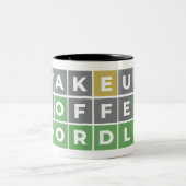 Tasse 2 Couleurs Wake Up Coffee Wordle Original (Centre)