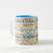 Tasse 2 Couleurs wake up stand up typography (Devant gauche)