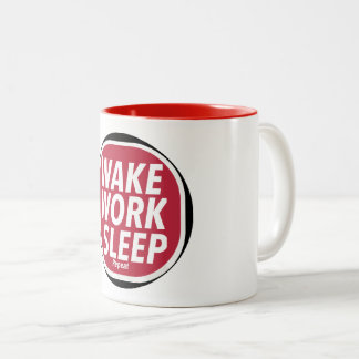 Tasse 2 Couleurs Wake, Work, Sleep repeat Print Novelty