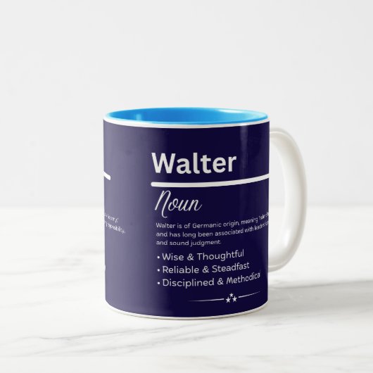 Tasse 2 Couleurs Walter Personalized Name (Devant droit)