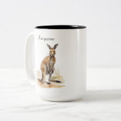 Tasse 2 Couleurs Wanderer extérieur : aquarelle Kangaroo personnali (Devant gauche)