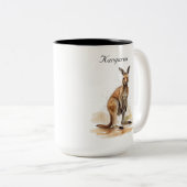 Tasse 2 Couleurs Wanderer extérieur : aquarelle Kangaroo personnali (Devant droit)