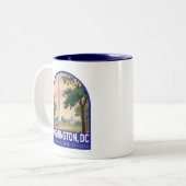 Tasse 2 Couleurs Washington DC Travel Art Emblem (Devant gauche)