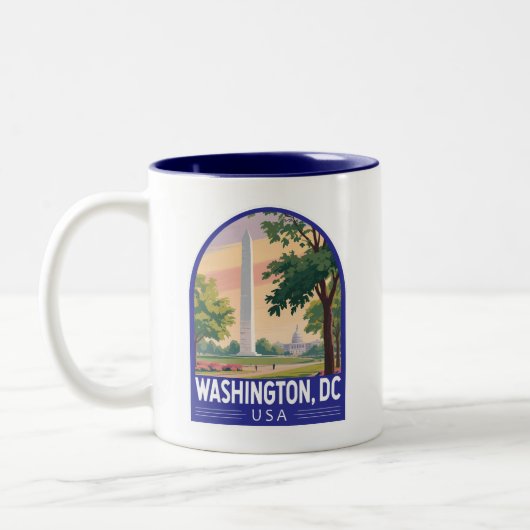 Tasse 2 Couleurs Washington DC Travel Art Emblem (Gauche)
