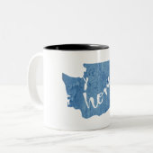 Tasse 2 Couleurs Washington State Home Wood Grain (Devant gauche)