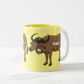 Tasse 2 Couleurs Water buffalo with flowers (Devant droit)
