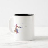 Tasse 2 Couleurs Watercolor martial art-kendo (Devant gauche)