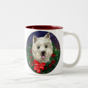 Tasse 2 Couleurs West Highland White Terrier Cadeaux de Noël