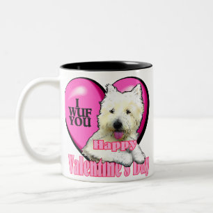Tasse 2 Couleurs West Highland White Terrier Valentines Day