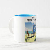 Tasse 2 Couleurs West Sands Beach, St Andrews Écosse (Devant gauche)