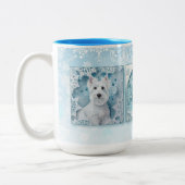 Tasse 2 Couleurs Westie de flocon de neige en papier (Gauche)