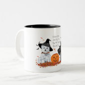 Tasse 2 Couleurs Westie et Ecosse Halloween (Devant gauche)
