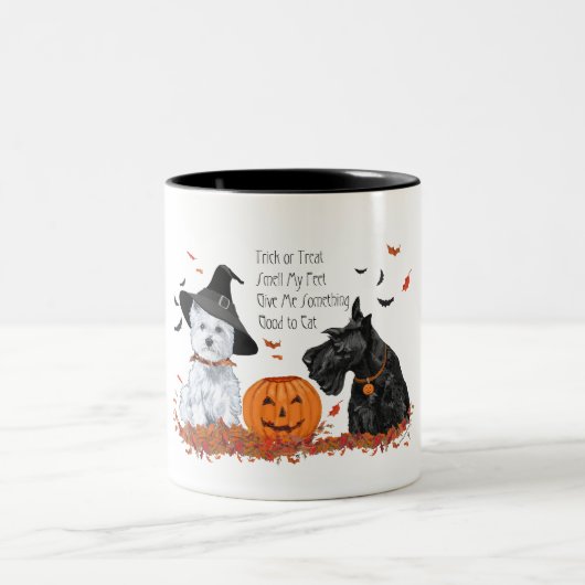 Tasse 2 Couleurs Westie et Ecosse Halloween (Centre)