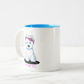 Tasse 2 Couleurs Westie Fleur (Devant gauche)