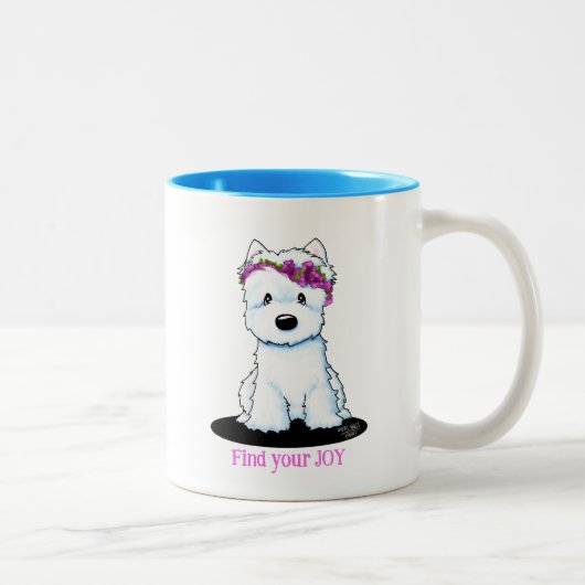 Tasse 2 Couleurs Westie Fleur (Droit)