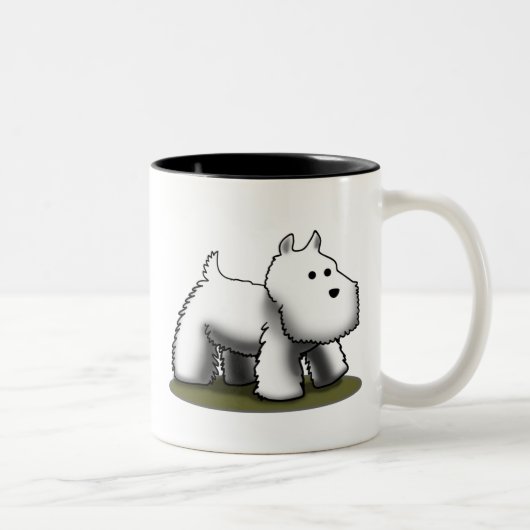 Tasse 2 Couleurs Westie plus petit (Droit)