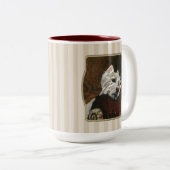 Tasse 2 Couleurs Westie sur canapé (Devant droit)