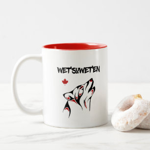 Tasse 2 Couleurs Wet'suwet'en Howling Wolf Haida Style Tattoo Color