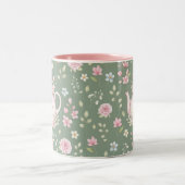 Tasse 2 Couleurs Whimsical Bunny Teapot Floral Spring  (Centre)