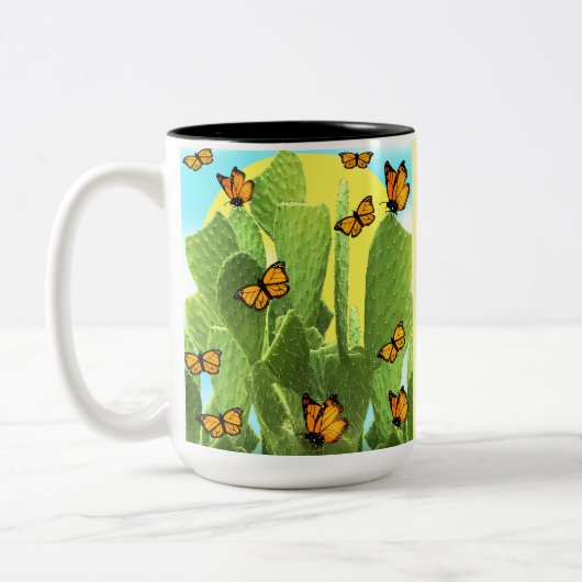 Tasse 2 Couleurs Whimsical Cactus And Butterflies (Gauche)