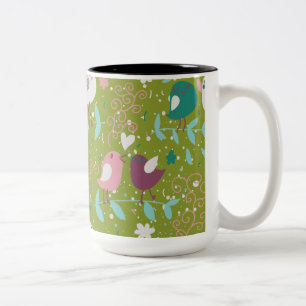 Tasse 2 Couleurs Whimsy Tweety Birds on Vines