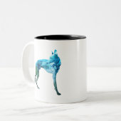 Tasse 2 Couleurs Whippet Aqua & Green Waves (Devant gauche)