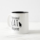 Tasse 2 Couleurs Whisperer professionnel de chat (Devant gauche)