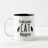 Tasse 2 Couleurs Whisperer professionnel de chat (Gauche)