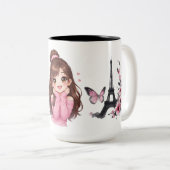 Tasse 2 Couleurs Whispers of Paris Petals Over the Eiffel A Butterf (Devant droit)