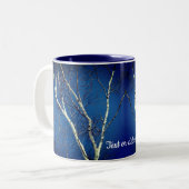 Tasse 2 Couleurs White Birch Tree Blue Sky Personnalisé (Devant gauche)
