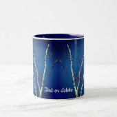 Tasse 2 Couleurs White Birch Tree Blue Sky Personnalisé (Centre)