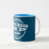 Tasse 2 Couleurs White River Oregon Kayak (Devant droit)