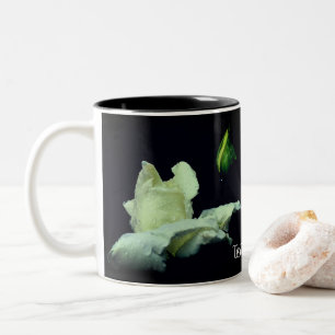 Tasse 2 Couleurs White Rosebud Raindrops Personnalisé