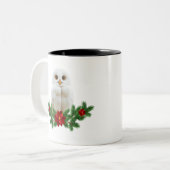 Tasse 2 Couleurs White Snow Christmas Owl (Devant gauche)