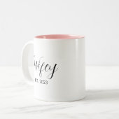 Tasse 2 Couleurs Wifey Elegant noir Script femmes blanches (Devant gauche)