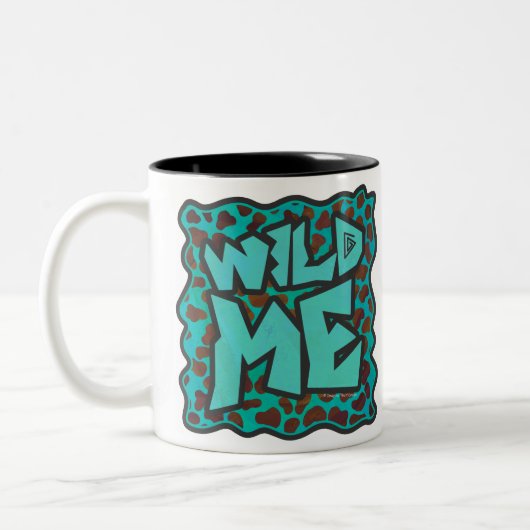Tasse 2 Couleurs Wild me Dalmatien Conception Brown et Turquoise (Gauche)