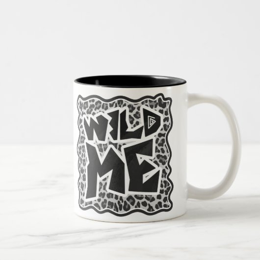 Tasse 2 Couleurs Wild Me Leopard blanc et noir (Droit)