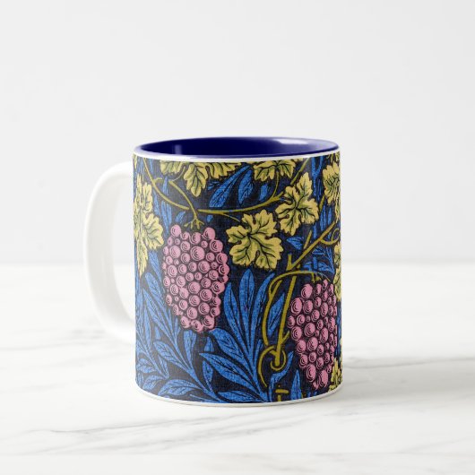 Tasse 2 Couleurs William Morris Grapevine (Vignes) Motif (Devant gauche)