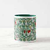 Tasse 2 Couleurs William Morris Motif en Berry Rouge et Turquoise (Centre)
