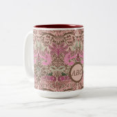 Tasse 2 Couleurs William Morris Peacock et le monogramme du dragon (Devant gauche)