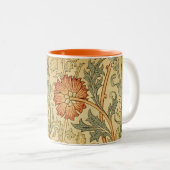 Tasse 2 Couleurs William Morris Rose Flower Fond d'écran Motif (Devant droit)