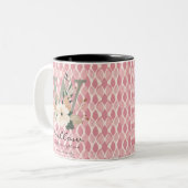 Tasse 2 Couleurs Willow Gentle Strength, Boho Chic Floral Monogramm (Devant gauche)