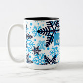 Tasse 2 Couleurs Winter Snowflake Pattern with Merry Christmas (Gauche)