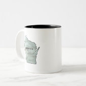 Tasse 2 Couleurs Wisconsin Illustration peinture céramique (Devant gauche)